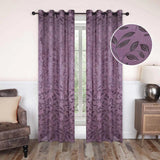 Leaves Machine Washable Room Darkening Blackout Curtains, Set of 2