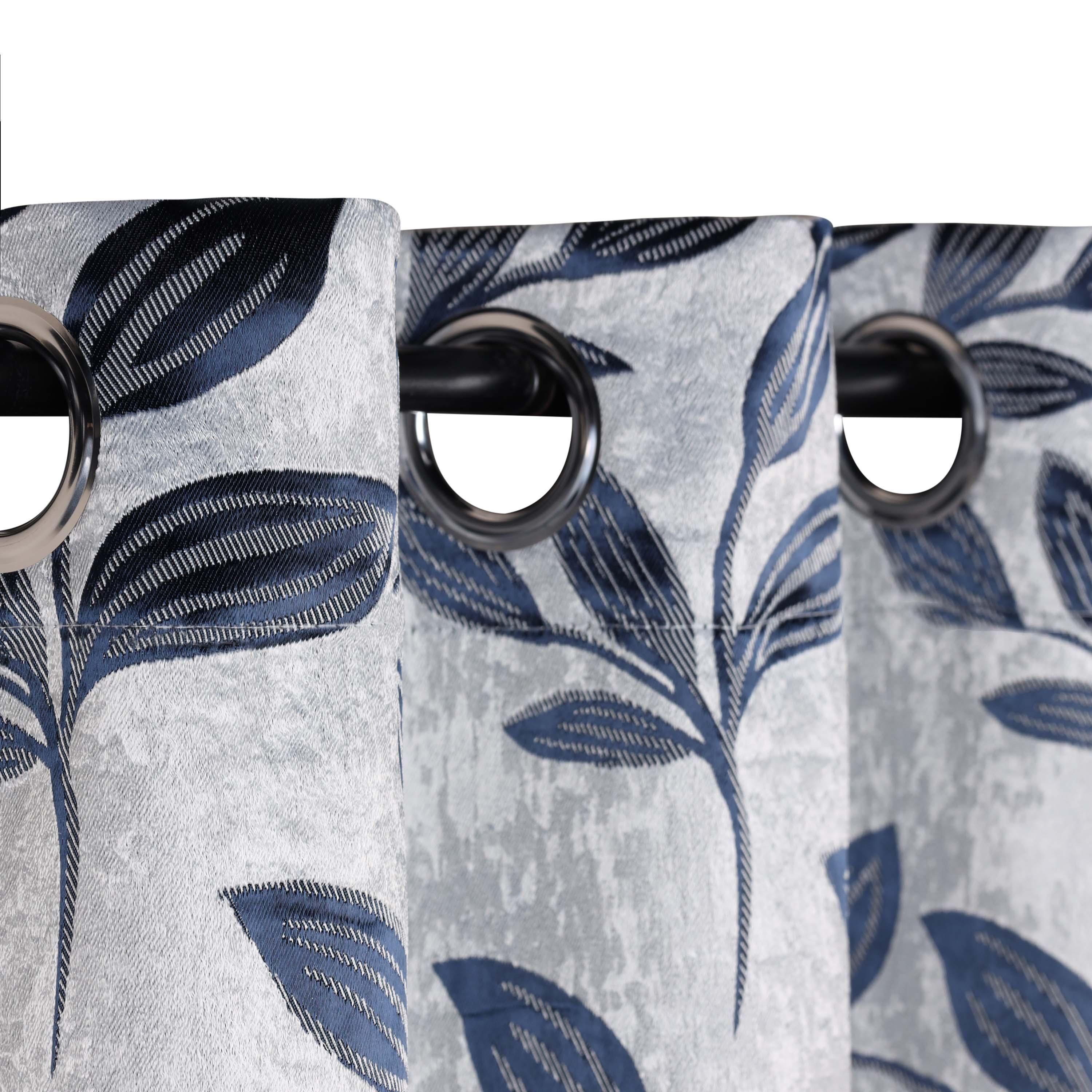 Leaves Machine Washable Room Darkening Blackout Curtains, Set of 2