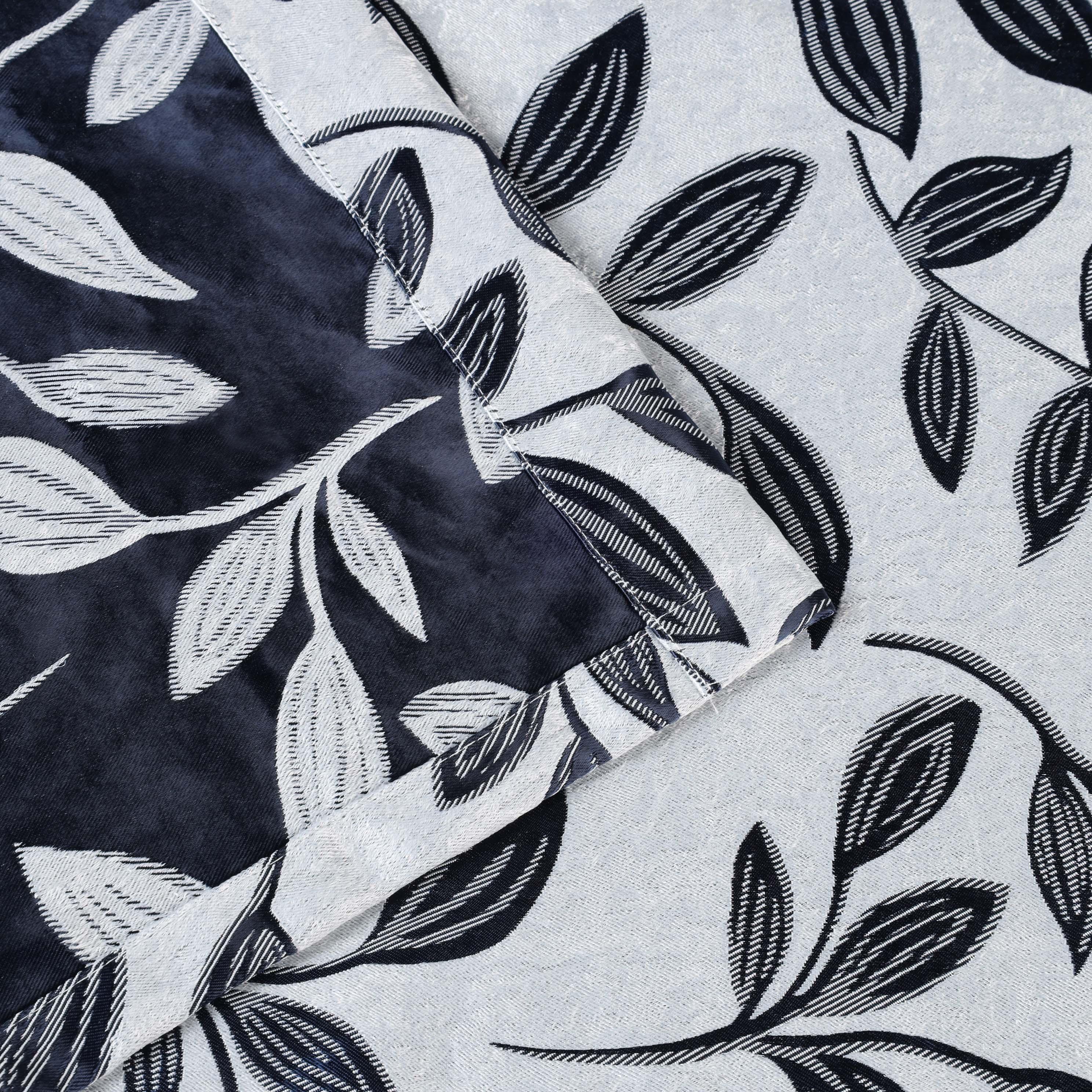 Leaves Machine Washable Room Darkening Blackout Curtains, Set of 2