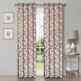 Leaves Machine Washable Room Darkening Blackout Curtains, Set of 2