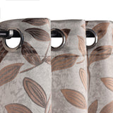 Leaves Machine Washable Room Darkening Blackout Curtains, Set of 2