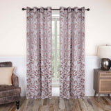 Leaves Machine Washable Room Darkening Blackout Curtains, Set of 2