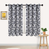 Leaves Machine Washable Room Darkening Blackout Curtains, Set of 2