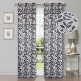 Leaves Machine Washable Room Darkening Blackout Curtains, Set of 2
