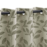 Leaves Machine Washable Room Darkening Blackout Curtains, Set of 2