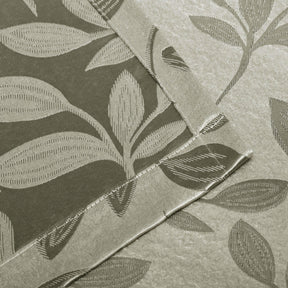 Leaves Machine Washable Room Darkening Blackout Curtains, Set of 2