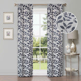 Leaves Machine Washable Room Darkening Blackout Curtains, Set of 2