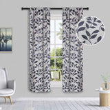 Leaves Machine Washable Room Darkening Blackout Curtains, Set of 2