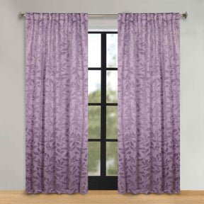 Leaves Room Darkening Back Tabs Blackout Curtain Panels, Set of 2