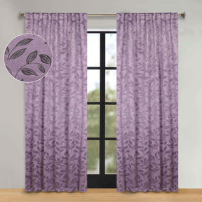 Leaves Room Darkening Back Tabs Blackout Curtain Panels, Set of 2