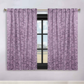 Leaves Room Darkening Back Tabs Blackout Curtain Panels, Set of 2