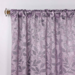 Leaves Room Darkening Back Tabs Blackout Curtain Panels, Set of 2