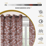 Leaves Room Darkening Blackout Curtain Panel Sets 4 Pieces