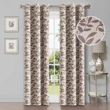 Leaves Room Darkening Blackout Curtain Panel Sets 4 Pieces