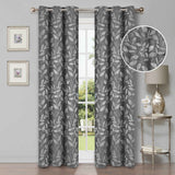 Leaves Room Darkening Blackout Curtain Panel Sets 4 Pieces