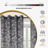Leaves Room Darkening Blackout Curtain Panel Sets 4 Pieces