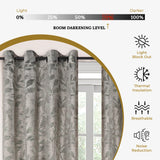 Leaves Room Darkening Blackout Curtain Panel Sets 4 Pieces