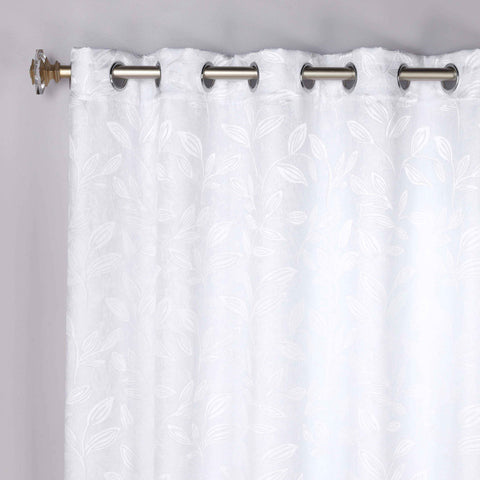 Blackout Curtains Leaves Pattern Room Darkening Grommet 2 Panels