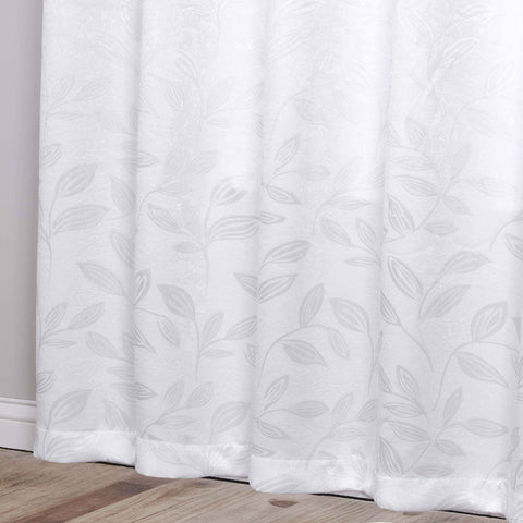 Blackout Curtains Leaves Pattern Room Darkening Grommet 2 Panels