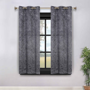 Leaves Room Darkening Grommet Blackout Curtain Panels, Set of 2