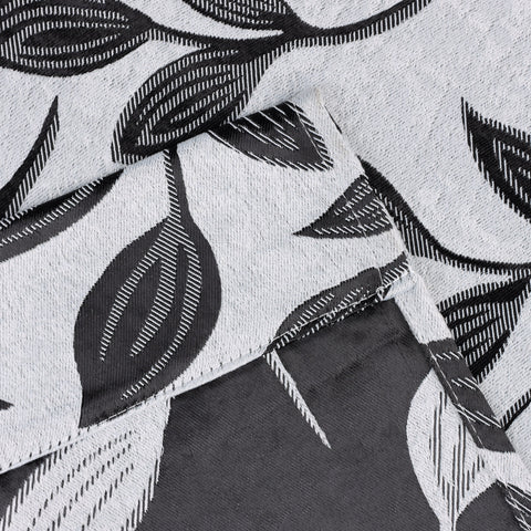 Blackout Curtains Leaves Pattern Room Darkening Grommet 2 Panels
