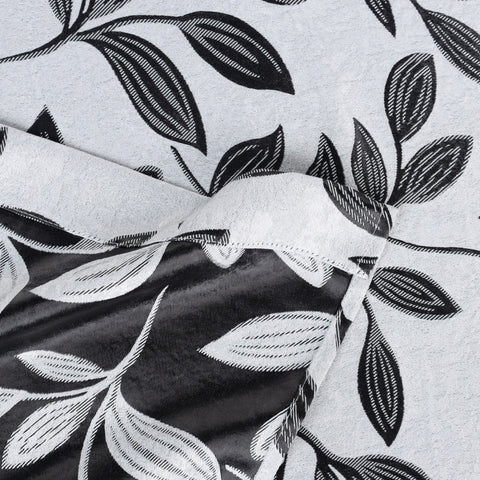 Blackout Curtains Leaves Pattern Room Darkening Grommet 2 Panels