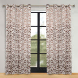 Leaves Room Darkening Washable Blackout Curtain Panels, Set of 2