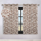 Leaves Room Darkening Washable Blackout Curtain Panels, Set of 2