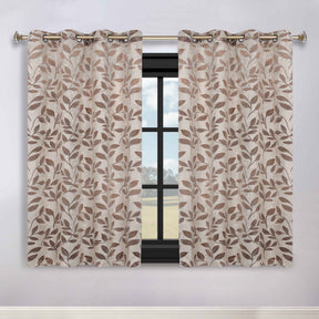 Leaves Room Darkening Washable Blackout Curtain Panels, Set of 2