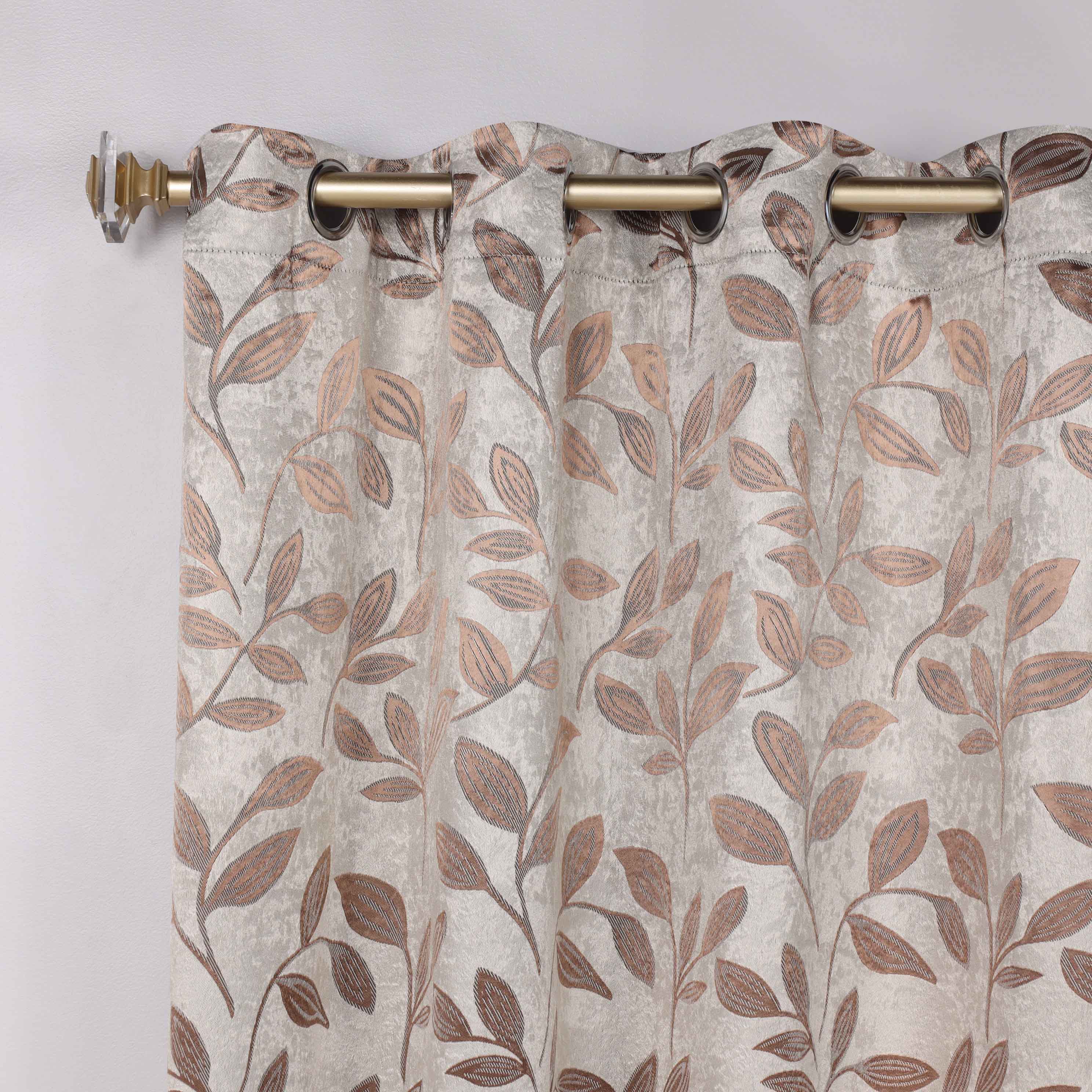 Leaves Room Darkening Washable Blackout Curtain Panels, Set of 2