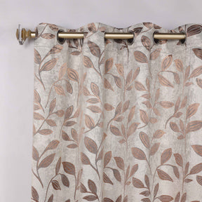 Leaves Room Darkening Washable Blackout Curtain Panels, Set of 2