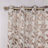 Leaves Room Darkening Washable Blackout Curtain Panels, Set of 2