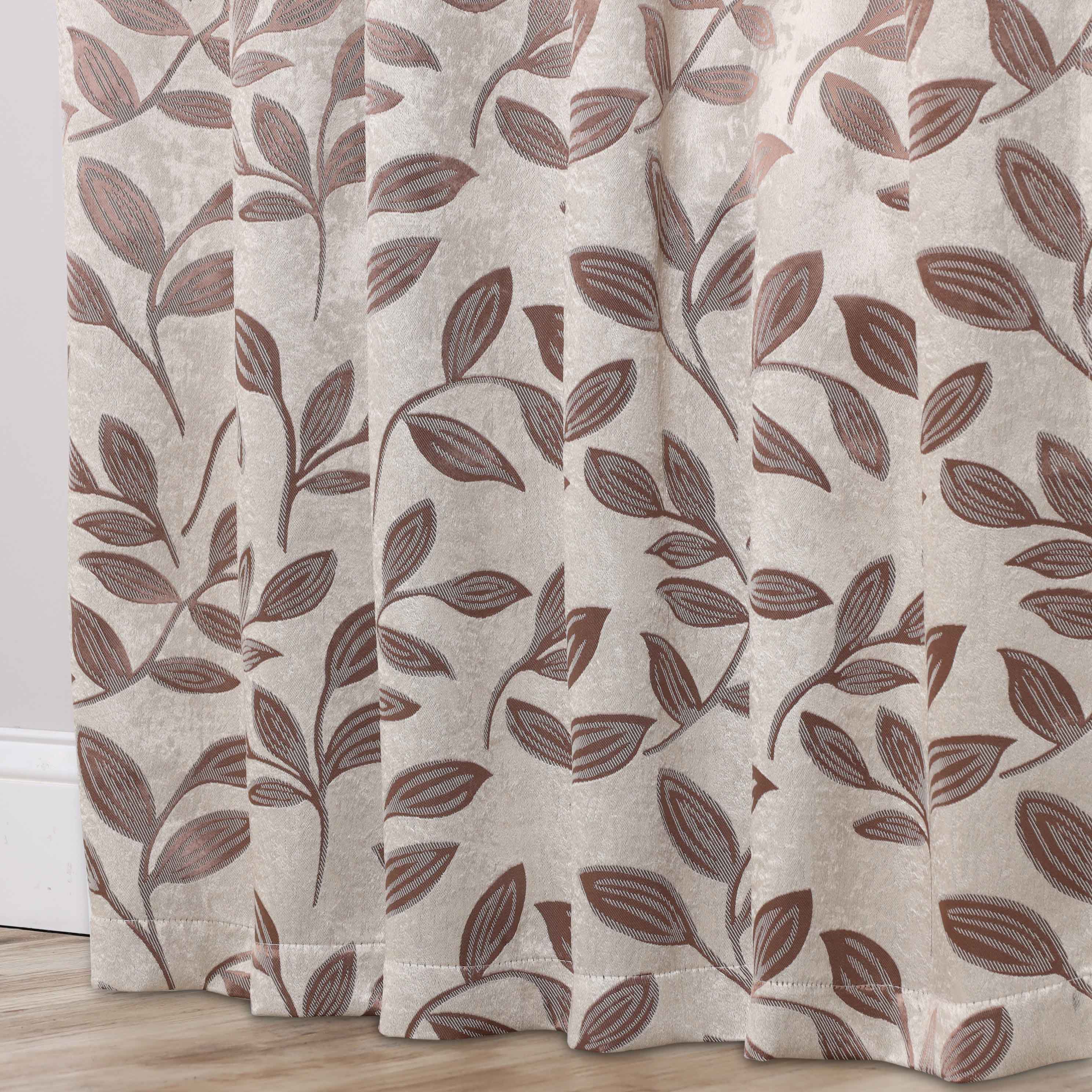 Leaves Room Darkening Washable Blackout Curtain Panels, Set of 2