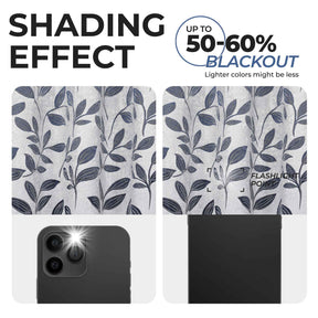 Leaves Room Darkening Washable Blackout Curtain Panels, Set of 2