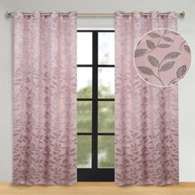 Leaves Room Darkening Washable Blackout Curtain Panels, Set of 2