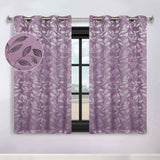 Leaves Room Darkening Washable Blackout Curtain Panels, Set of 2