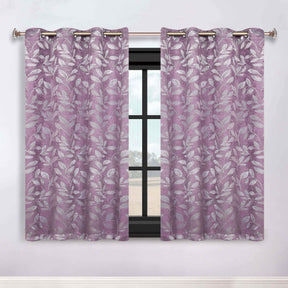 Leaves Room Darkening Washable Blackout Curtain Panels, Set of 2