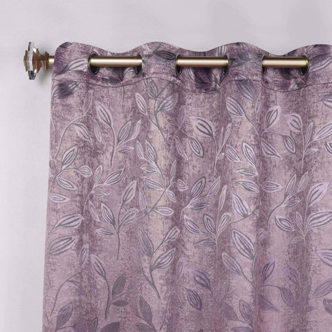 Leaves Room Darkening Washable Blackout Curtain Panels, Set of 2