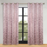 Leaves Room Darkening Washable Blackout Curtain Panels, Set of 2