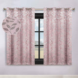 Leaves Room Darkening Washable Blackout Curtain Panels, Set of 2