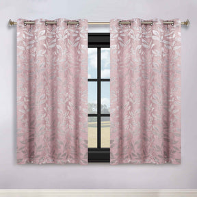 Leaves Room Darkening Washable Blackout Curtain Panels, Set of 2