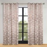 Leaves Room Darkening Washable Blackout Curtain Panels, Set of 2