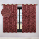 Leaves Room Darkening Washable Blackout Curtain Panels, Set of 2