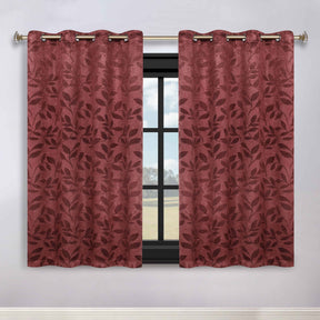 Leaves Room Darkening Washable Blackout Curtain Panels, Set of 2