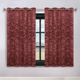 Leaves Room Darkening Washable Blackout Curtain Panels, Set of 2