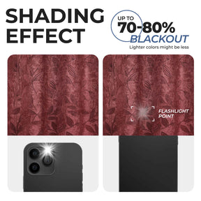 Leaves Room Darkening Washable Blackout Curtain Panels, Set of 2