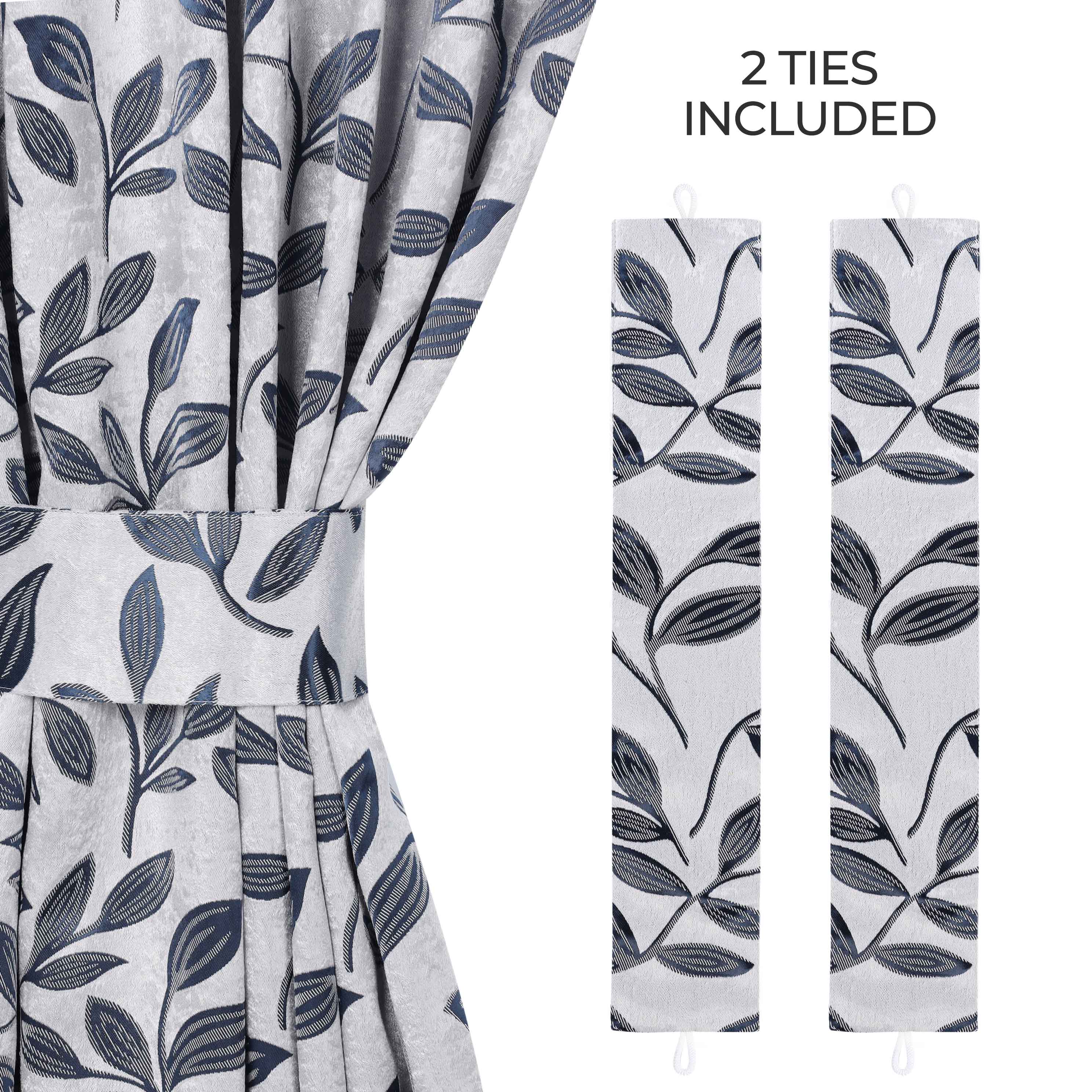 Leaves Room Darkening Washable Blackout Curtain Panels, Set of 2