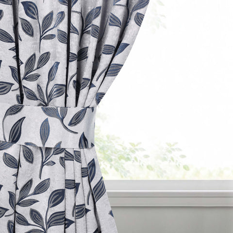 Blackout Window Curtains Leaves Pattern Room Darkening Set of 2
