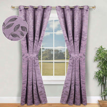 Leaves Room Darkening Washable Blackout Curtain Panels, Set of 2