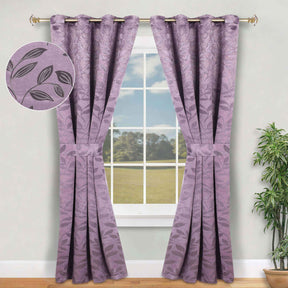 Leaves Room Darkening Washable Blackout Curtain Panels, Set of 2